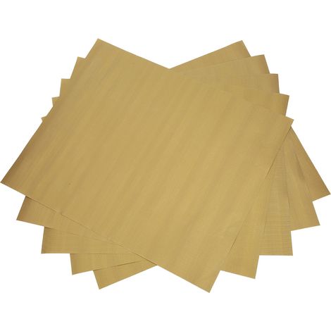 5 tapis de cuisson antiadhésifs, résistants aux hautes températures et réutilisables, pour accessoires de barbecue (doré) (1/5)
