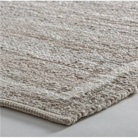 Banc de lit contemporain en polyester et bois - beige grège, marron bois et doré (1/5)