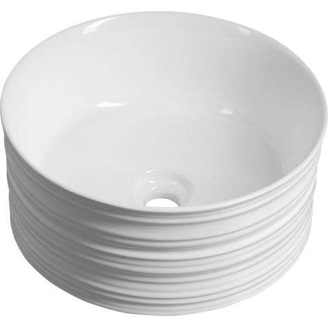 Lavabo à poser ALETTE en céramique, haut, dia. 41 cm, blanc (1/5)