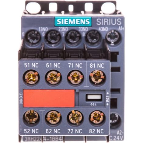 Contactor auxiliar 4NA 4NC bobina 24V CC S00 contactos de montaje fijo terminales de tornillo sirius 3RH2244-1BB40