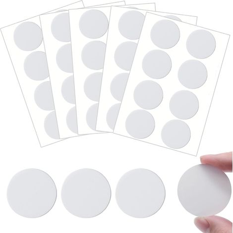 40 Pcs Cache Vis Blanc 50mm PVC Cache Trou Meuble Cache Vis Adhesif (1/5)