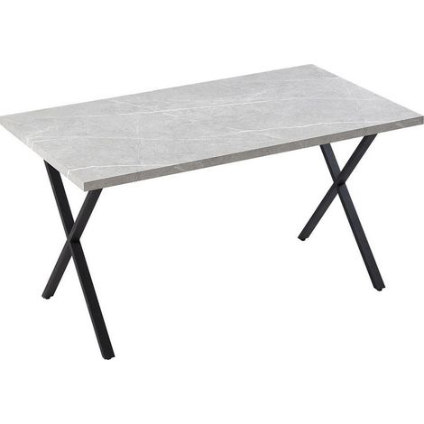Dining Table, 140cm Industrial Rectangle Kitchen Table with Metal legs, Marble (1/4)