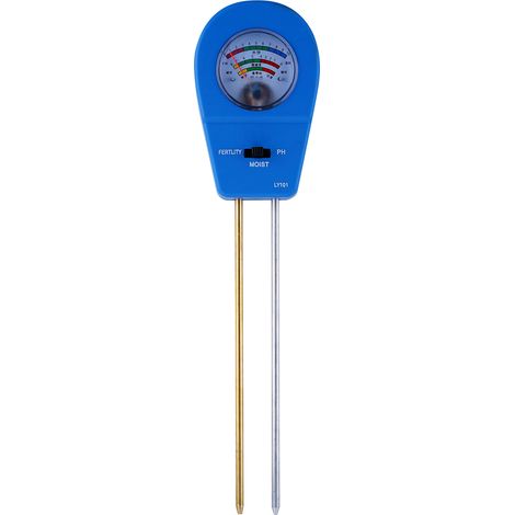Testeur de sol 3 en 1 : pH, humidité, fertilité, plantes de jardin, fleurs, bonsaï. Outil multifonctionnel d'analyse d'humidité et de pH pour jardin, pelouse et ferme. Fonctionne sans pile. (1/2)