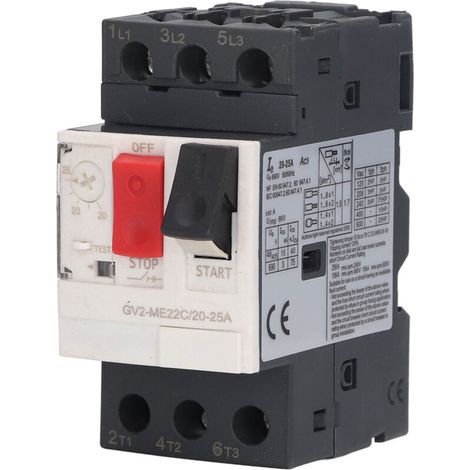 Disjoncteur Moteur - 3P - AC 690V - 20-25A - Pour Protection Contre Les Surcharges Et Courts-Circuits - Installation Sur Rail 35 mm - Unité (1/5)