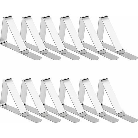 Pince Nappe Inoxydable,Pinces pour Nappe de Table, Pince Nappe Clip Exterieur Ajustable, Attache Nappe Jardin pour Cuisine Bureau Restaurant Pique-Nique Mariage Fête,(12 Pièces) (1/5)