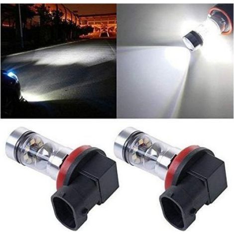 Ampoules de phares antibrouillard H8/H11 100W – 1000 lumens – DC 12V-28V – Installation facile sans câblage – Éclairage 360 degrés (1/4)