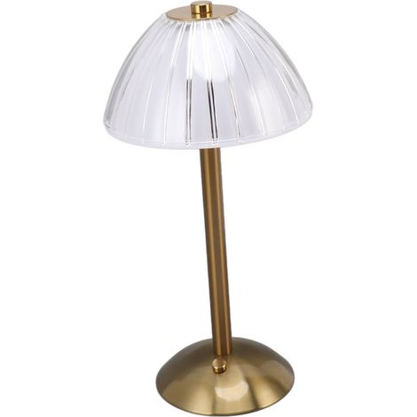 Lampe de table industrielle LED rechargeable USB, lampe de bureau rustique à intensité variable, veilleuse pour restaurant, bar ou café. (1/5)