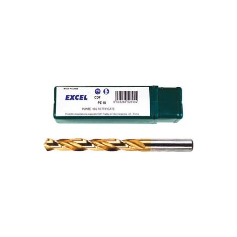 PUNTE HSS TITANIO- - ø mm.2,25 - 10 pezzi EXCEL