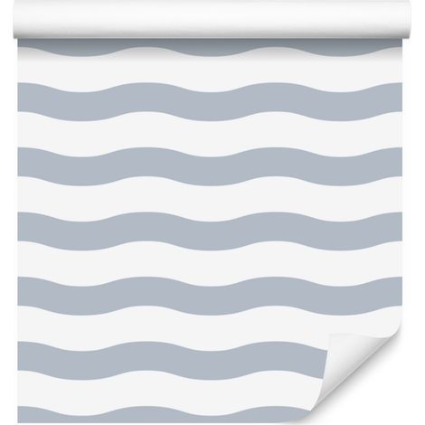 Papier peint à rayures blanches et gris clair, fond gris clair, 50 x 1000 cm (1/5)