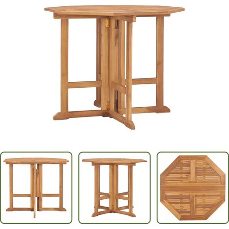 Teakholz Esstisch - Klappbarer Garten-Esstisch 90x90x75 cm Massivholz Teak (1/5)