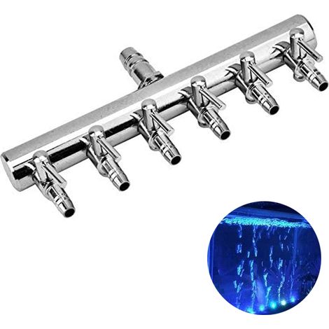 Valve De Regulation D Air Pour Aquarium - Acier Inoxydable - Répartiteur De Flux 2 Voies 4 Voies Ou 6 Voies - Pour Pompe À Air (1/5)