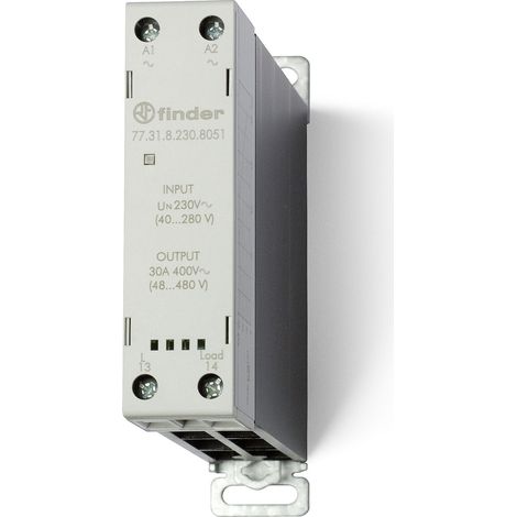 Relais statique modulaire 1NO 30A 24V AC commut 0 de tension sortie 400V AC FINDER 773180248050PAS