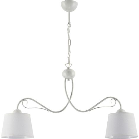 Lampada sospensione retro bianca doppia 2xE27 Jupiter Kamelia