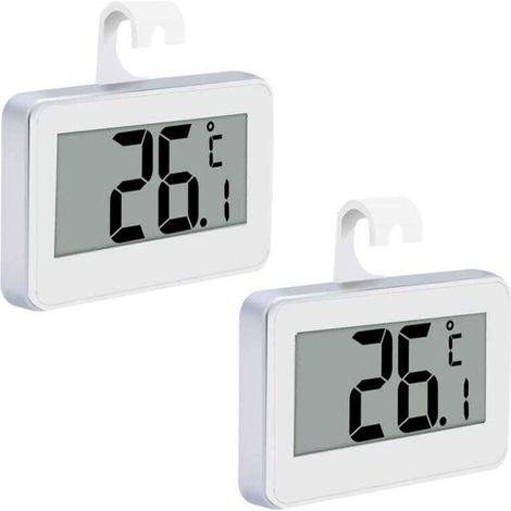 2 wasserdichte Digitalthermometer mit gut lesbarem LCD-Display, ideal für den Außenbereich, weiß (1/5)