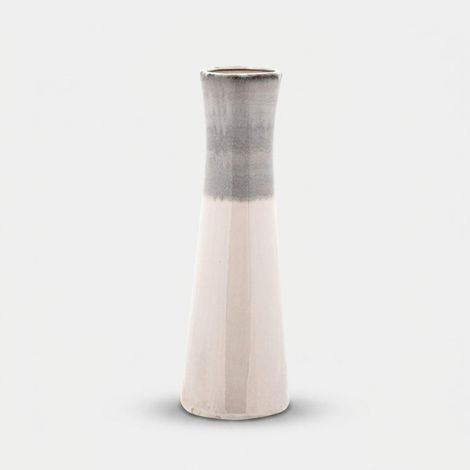 Vaso in ceramica beige grigio 10x30cm Bali (1/2)
