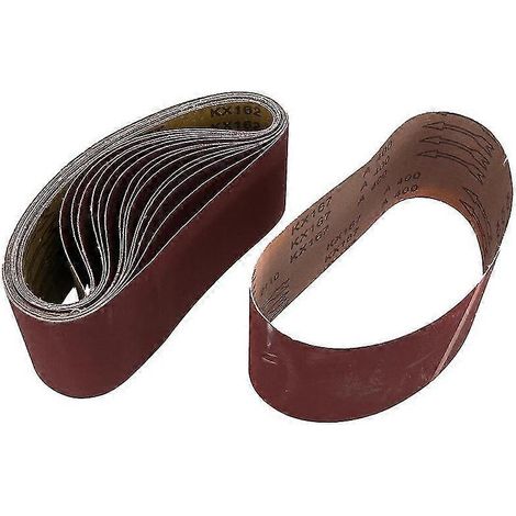 Bandes abrasives en oxyde d'aluminium 4 po x 24 po, grains assortis 80/120/150/240/400 pour ponceuse à bande, 1 (1/5)