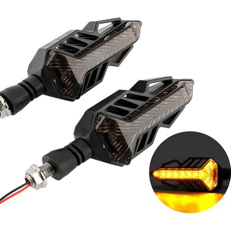 Clignotants LED Moto Universels 2 Pièces, Feux Indicateurs à Eau Défilante pour Moto (1/5)