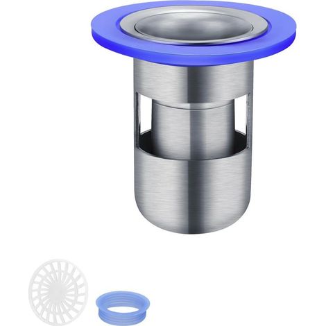 Bouchon Douche Anti Odeur, Grille Douche 304 Acier Inoxydable, Vidange à Double Joint Filtre Cheveux Douche, Convient pour Salle de Bain, Cuisin (1/5)