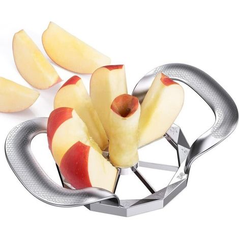 Coupe Pomme Acier Inoxydable,Trancheuse de Pomme,Vide Pommes Inox Couper Poires,Pèle-Découpe-Epluche Pomme-Enleve Trognon-Tranche Pomme de Terre En 8 Quartiers (1/4)