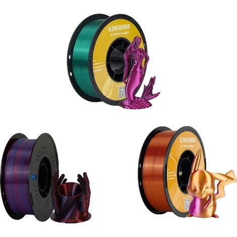 Filamento PLA effetto seta bicolore, diametro 1,75 mm, peso della confezione 3 kg. (1/2)