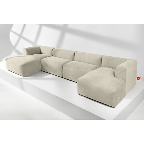 KONSIMO BUFFO 7/8 Sitzer Panorama-Ecksofa mit extrem weicher und bequemer Sitz, ecru (1/5)