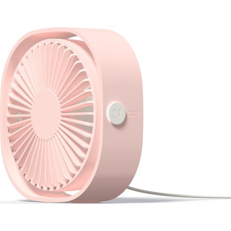 Mini ventilador USB portátil silencioso de mesa com 3 velocidades para escritório doméstico (rosa) (1/5)