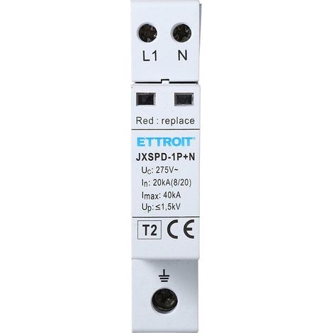 SCARICATORE LIMITATORE DI SOVRATENSIONE 1 MODULO TIPO T2 1P+N 20KA-40KA SPD (1/3)