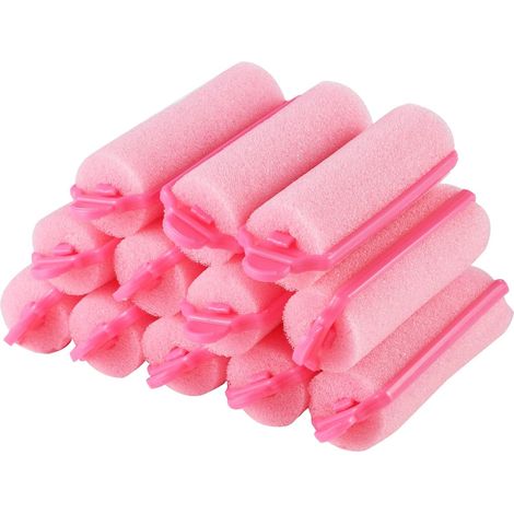 12 pezzi bigodini in schiuma, bigodini in spugna morbida con design ad anello, bigodini per lo styling dei capelli per donne, ragazze e bambini, parrucchieri (20 mm, rosa)