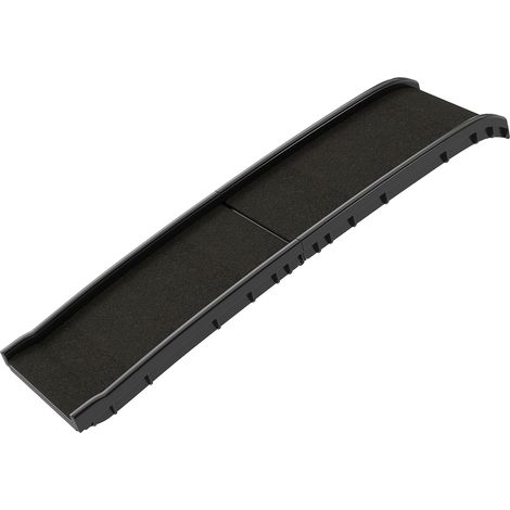 Klappbare Hunderampe, PP-Hundetreppe, sanfte Steigung, rutschfeste Oberfläche, 155 x 38,5 x 15,5 cm, schwarz (1/5)