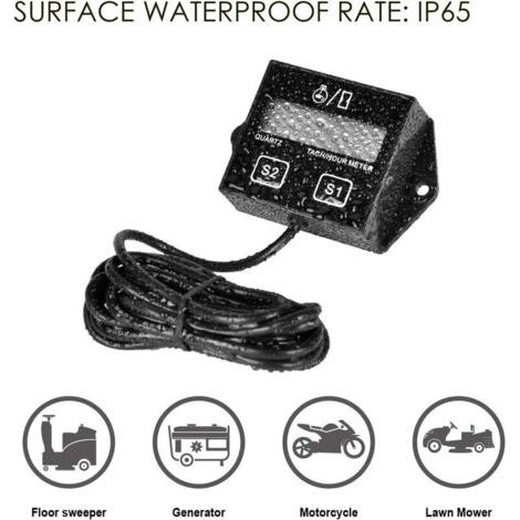 Tachymètre，betterlife Indicateur de compte-tours/heure à réarmement inductif essence pour paramoteurs,moteurs marins-Pompes intérieures et extérieures,Groupes électrogènes，1pcs