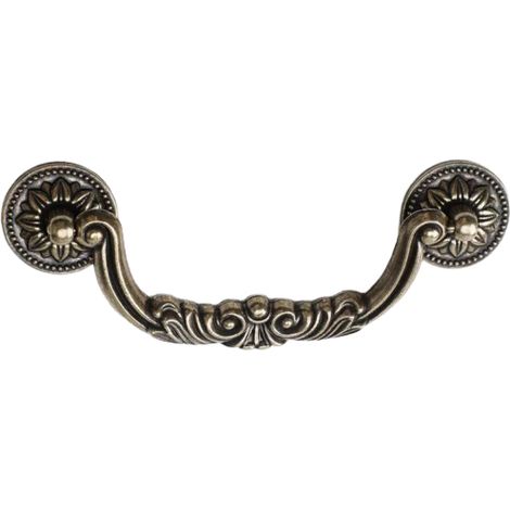 Tiradores para cajones (2, aprox. 12,6 cm), tiradores colgantes de estilo rústico, tiradores para muebles, distancia entre centros 96 mm. (1/4)