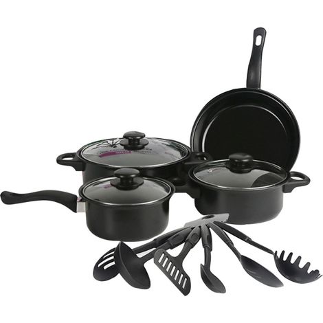 Ensemble de 13 ustensiles de cuisine antiadhésifs (casseroles et poêles) - Idée cadeau pour les amis et la famille (1/5)