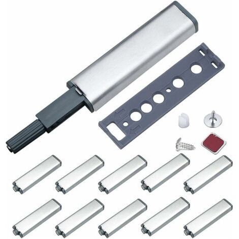 Push to Open Magnet Cupboard Door Jiayi Metal Magnetic Latch Push Open Push Cupboard Magnetic Closure for Cabinet Push to Open System Drawer Damper (10 Pieces) (1/5)