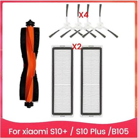 Accessoires pour l'aspirateur robot Xiaomi S10+ / S10 Plus / B105 : brosse latérale principale, filtre HEPA, chiffon de nettoyage de rechange (1/5)