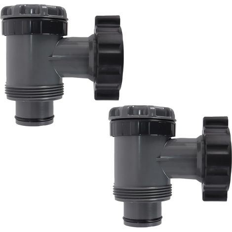 Lot de 2 vannes d'arrêt de piscine 38 mm pour accessoires, kit de raccordement de piscine, vanne à piston (1/5)