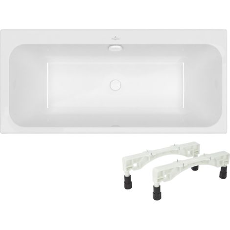 Baignoire droite 170 x 70 VILLEROY & BOCH Architectura + Pieds + Vidage de baignoire WIRQUIN blanc