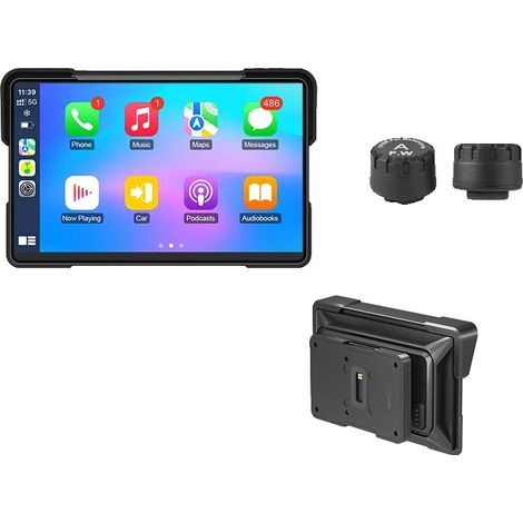 Radio per moto, schermo da 7 pollici, supporta CarPlay e Android Auto, CarPlay da 7", TPMS - NO DVR, No-b (1/2)