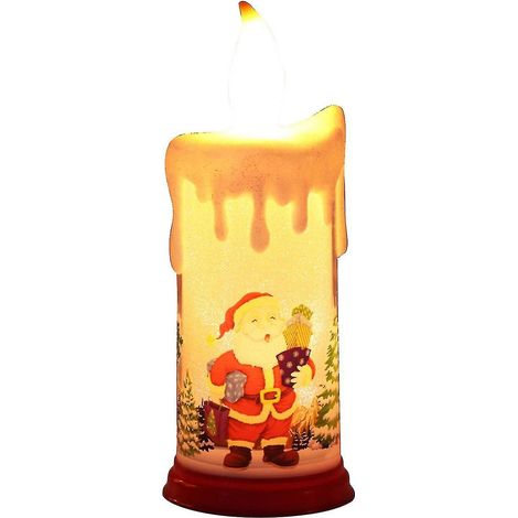 Décoration de Noël Bougie électronique LED Bonhomme de neige Père Noël Veilleuse Ambiance de Noël (1/2)