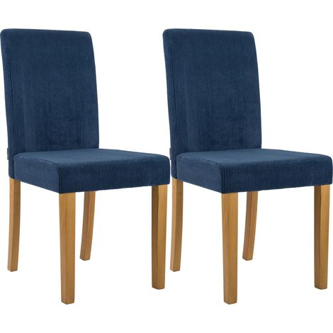 2er Set Esszimmerstuhl Ina Cord blau antik-hell