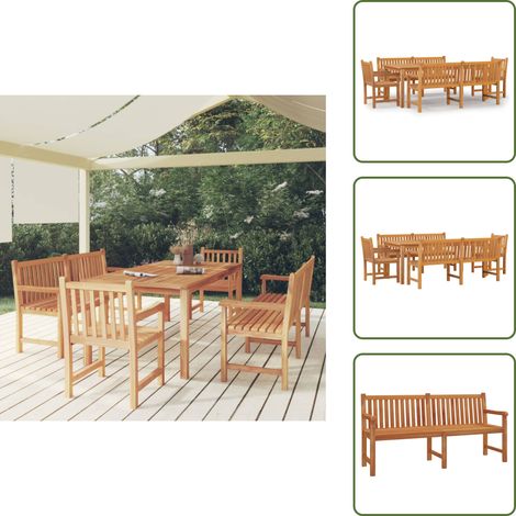 The Living Store Set da Pranzo per Giardino 5 pz in Legno Massello di Teak - Tavolo da pranzo in teak