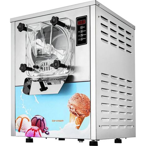 Machine à crème glacée dure commerciale 16-20L/H – Acier inoxydable – Congélation rapide – Panneau LCD intelligent – Production 4,2-5,3 gallons/H