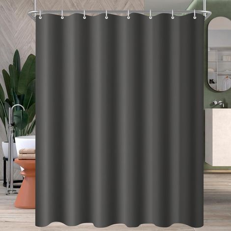 Duschvorhang Polyester Antischimmel Dunkelgrau 80 x 200 cm (1/5)