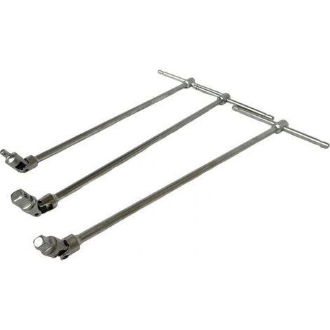 SET 3 CHIAVI MANICO A T CON SNODO SNODABILE MISURA 1/4-1/2-3/8 LUNGHEZZA 45cm