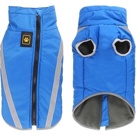 1 Veste Chien Imperméable,Hiver Chaude Polyester,Coton Trou Harnais,Extérieur Intérieur Petit Moyen
