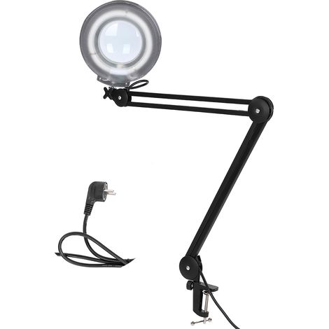Lampe loupe LED 5X clipable pour broderie gravure, noir, prise EU 220V (1/5)
