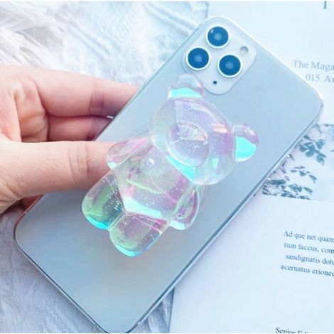 Soporte telescópico para teléfono Ecarla con lindo osito de peluche UDT17
