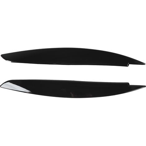 2 pièces phare sourcil avant gauche droite lumière paupière revêtement d'habillage pour série 1 E81 E82 E87 E88 2006 à 2013 noir brillant