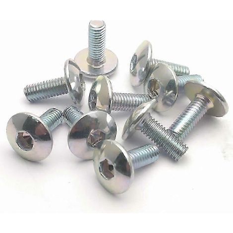 10 vis à tête plate ronde et hexagonale intérieure M6 6 mm M6x16 pour cache plastique de moto, scooter, quad, cyclomoteur (1/4)