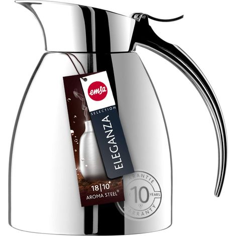 Emsa Eleganza 017009502663 Caraffa Termica, Chiusura Easy Open, Acciaio, Acciaio, 0.1x0.1x0.1 cm