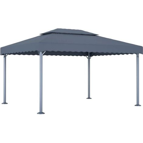Gazebo en aluminium gris anthracite de 400 x 300 cm (1/5)